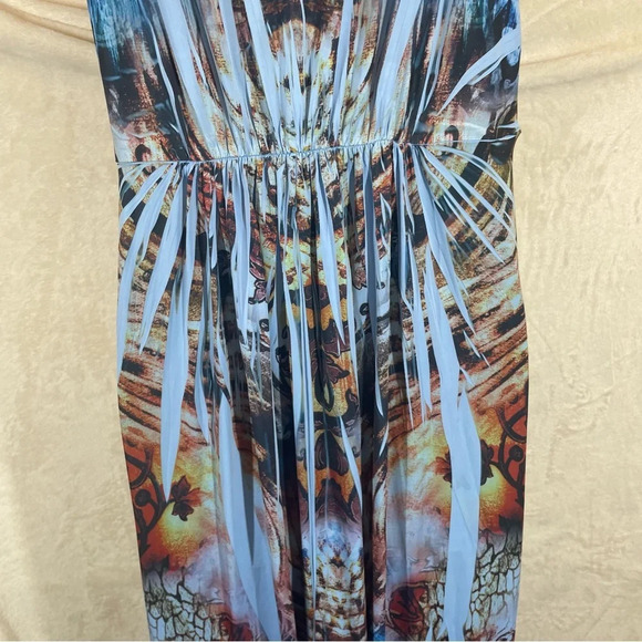 Style & co sublimation maxi summer dress stretchy soft casual blue large - Picture 7 of 10